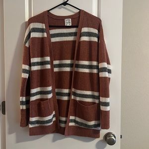 Pink Gray and White Cardigan